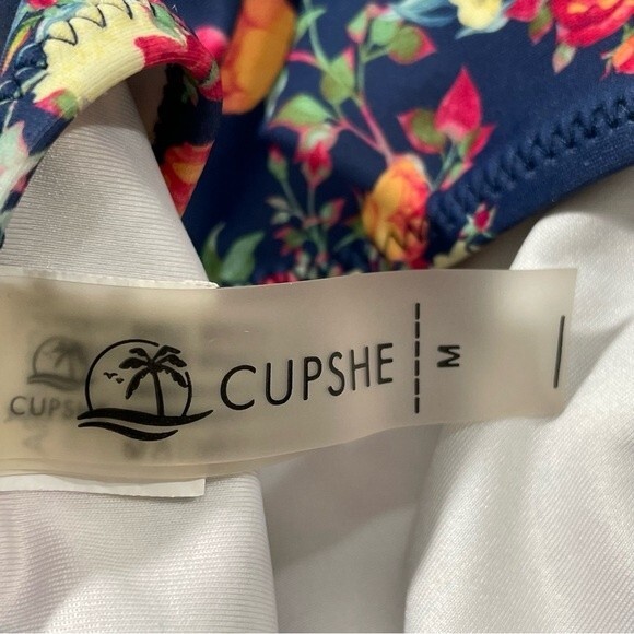 Cupshe Caramel Buttons High Waist Floral Bikini Bottoms - Picture 6 of 10